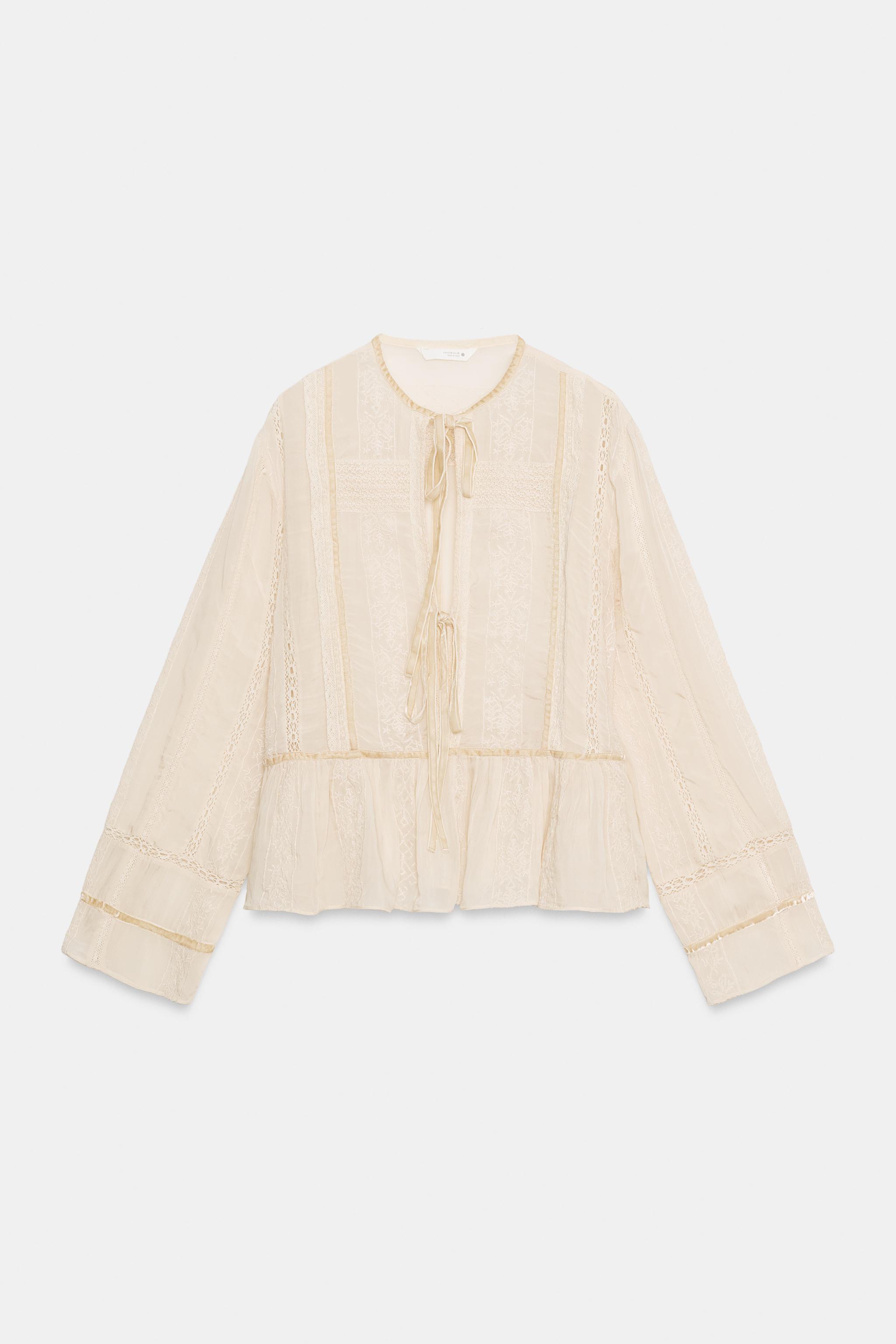 Zara ZW COLLECTION ROMANTİK BAĞCIKLI GÖMLEK görsel 7