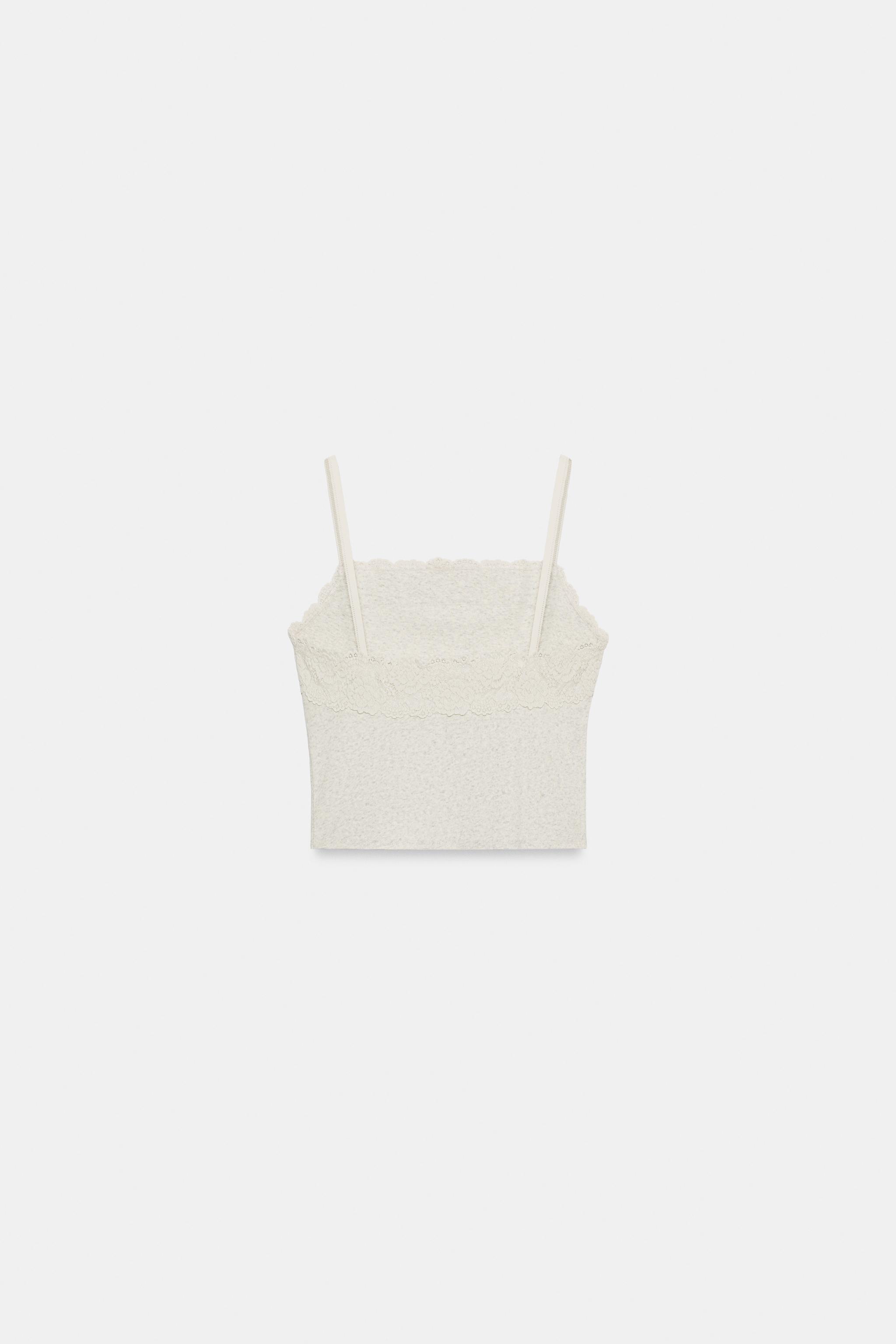 TOP À BRETELLES EN DENTELLE