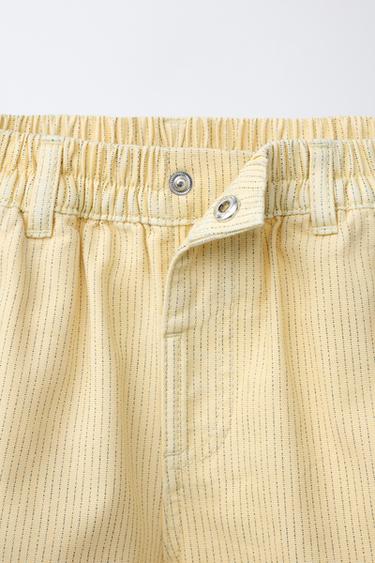 SHORT EN TOILE À RAYURES MICKEY MOUSE © DISNEY - Jaune de Zara - Image 2