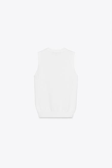 SLEEVELESS KNIT TOP - White by Zara - Image 5