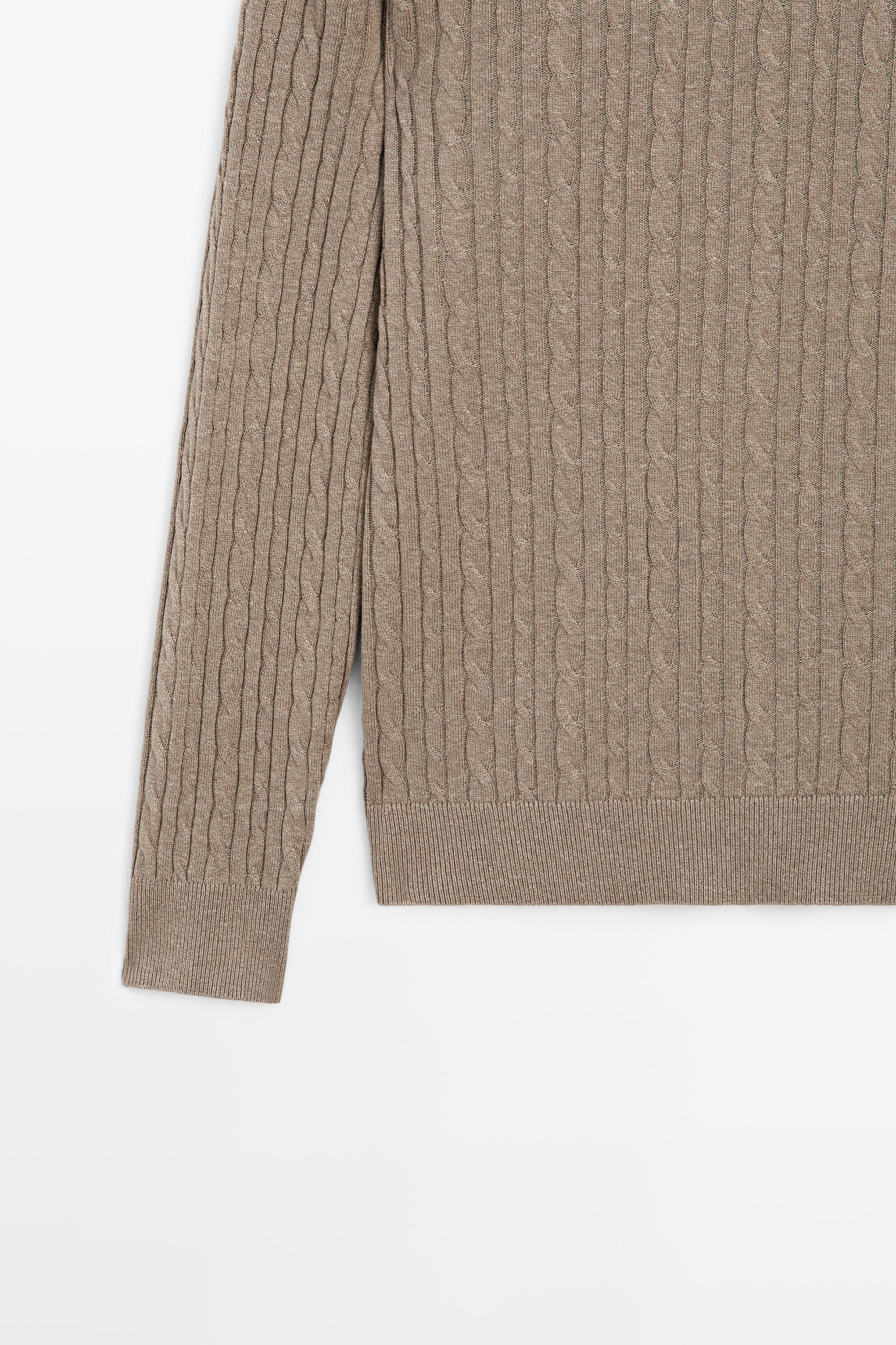 Cotton blend cable-knit sweater