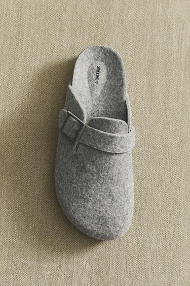 SABOT FEUTRE BOUCLE - Gris de Zara