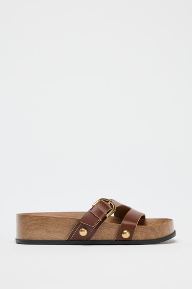 STRAPPY PLATFORM SANDALS - Brown by Zara