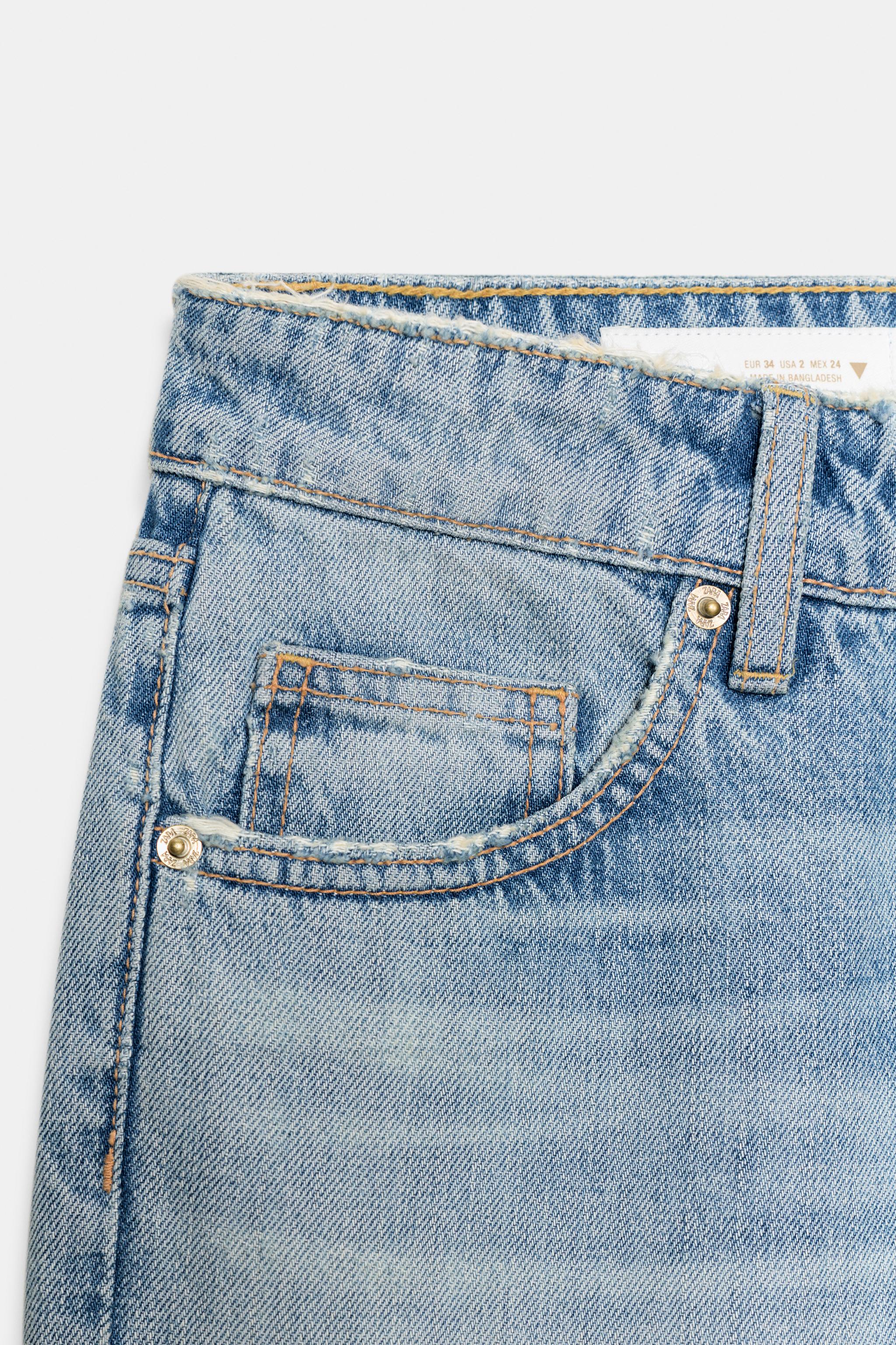 TRF LOW RISE CROPPED WIDE LEG JEANS