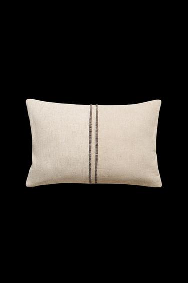 CUSHION COVER WITH LINES - Light beige by Zara - Image 0