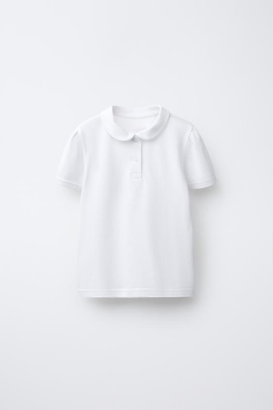 PIQUÉ POLO SHIRT WITH PETER PAN COLLAR