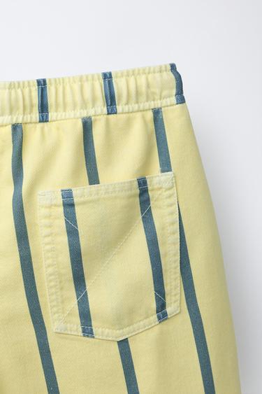 SHORT FLUIDE À RAYURES - Beige clair de Zara - Image 3