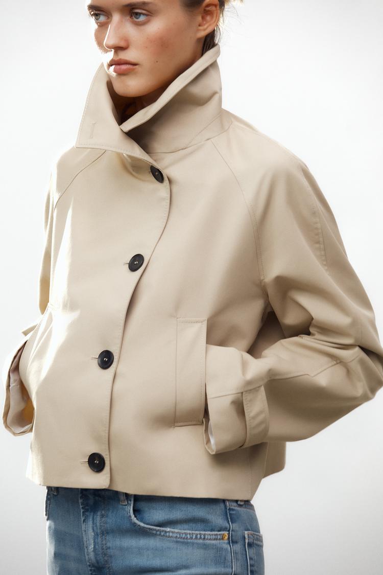 Zw Collection Trenchcoat Beige Zara ZW COLLECTION SHORT TRENCH