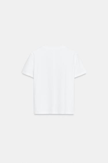 T-SHIRT EN COTON MERCERISÉ - Blanc de Zara - Image 10