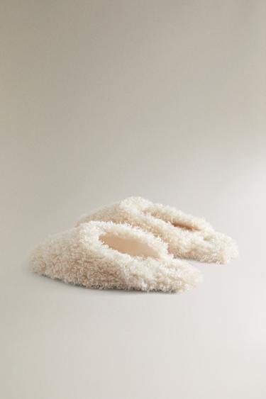 FAUX SHEARLING MULE SLIPPERS - Beige by Zara - Image 3