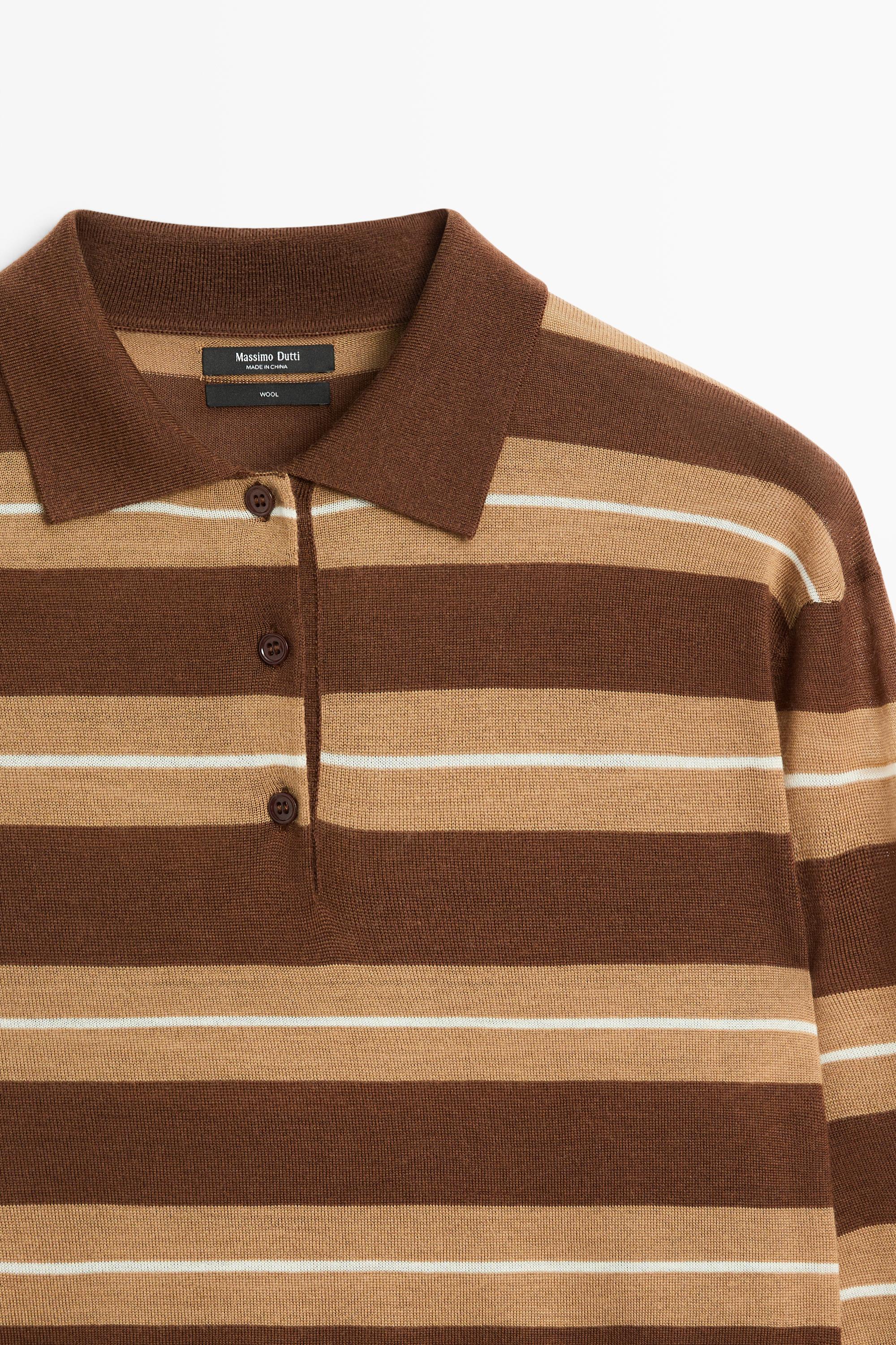 Striped polo sweater