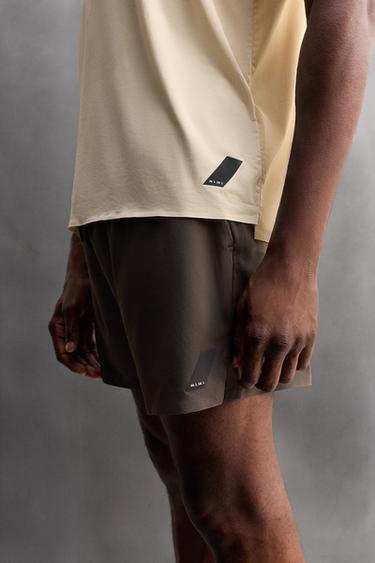 COLOUR BLOCK RUNNING SHORTS - Brown by Zara - Image 4
