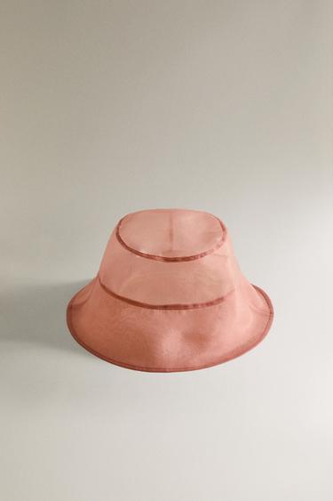 SEMI-SHEER ORGANZA HAT - Pink by Zara - Image 1