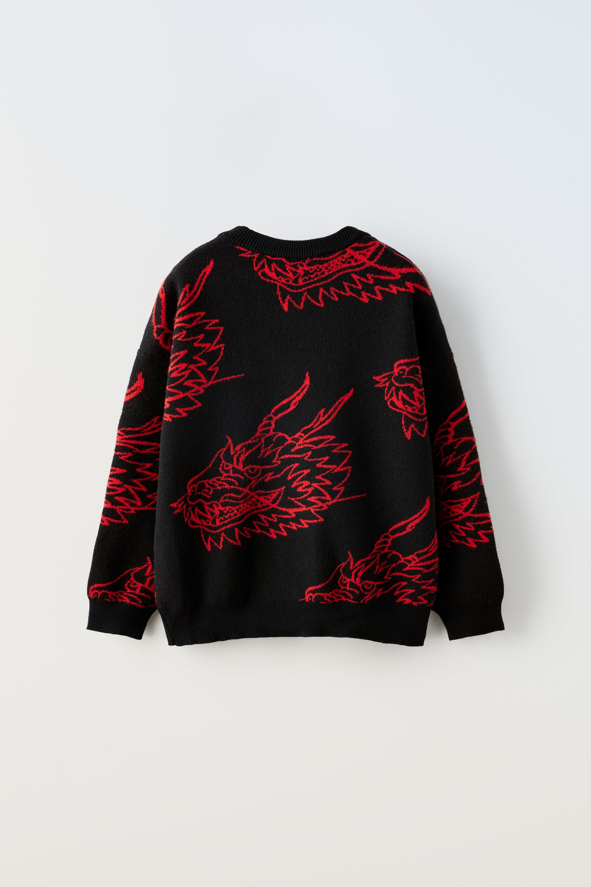 ドラゴン ニットセーター - ブラック | ZARA Japan / 日本