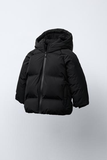 WATER-REPELLENT HOODED PADDED JACKET - Black by Zara - Image 1