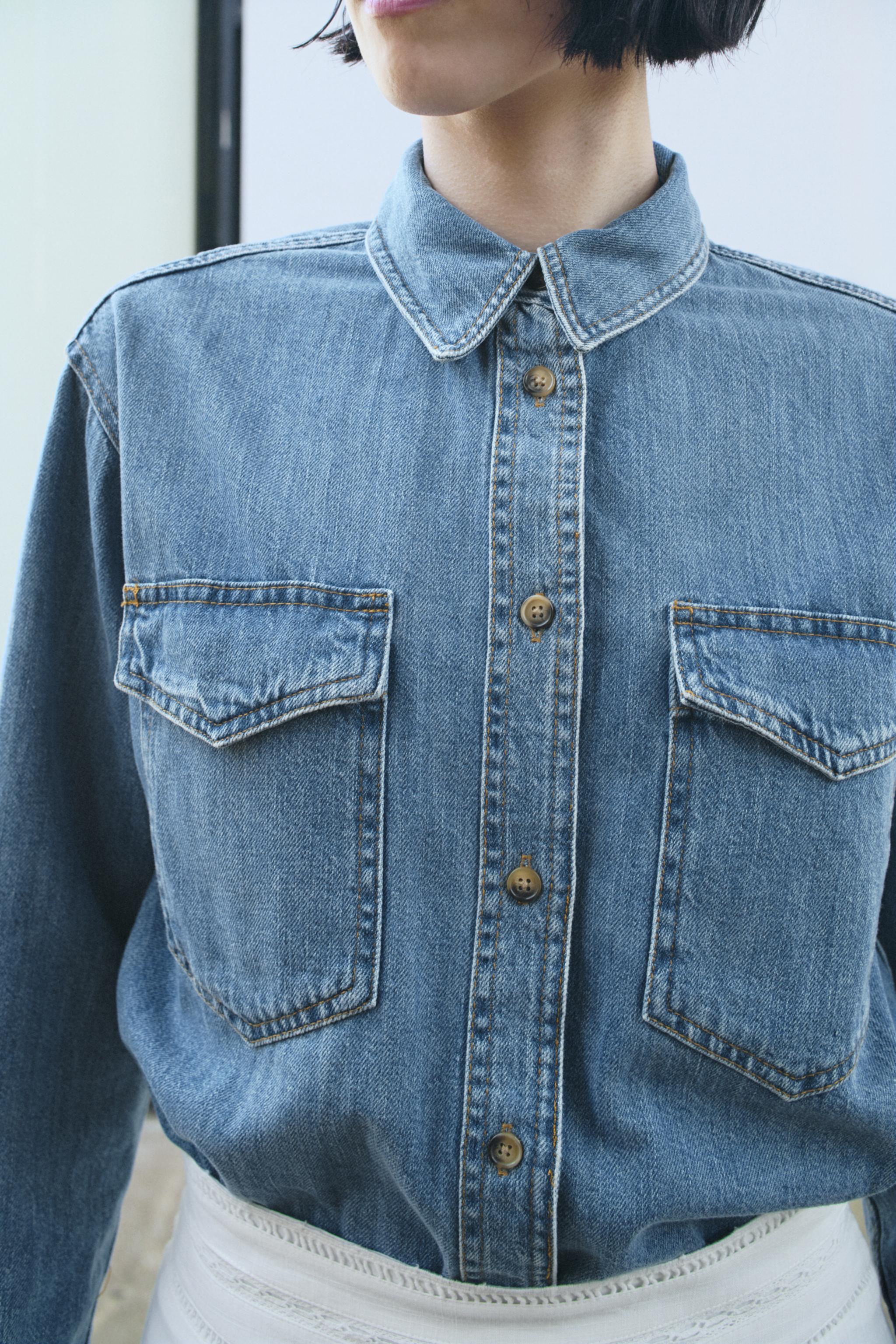 ZW COLLECTION デニムシャツ - ブルー | ZARA Japan / 日本