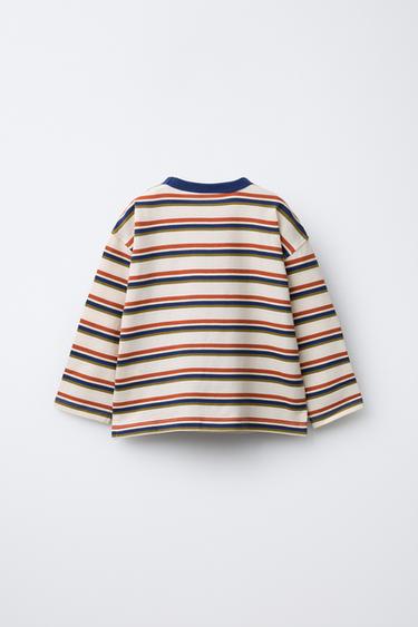 STRIPED HEAVYWEIGHT T-SHIRT - Orange by Zara - Image 1