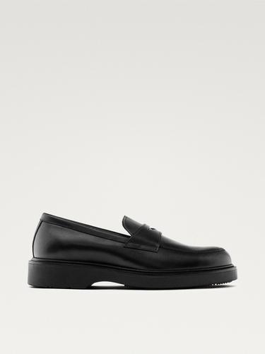 Zara Nappa penny loafers - Black