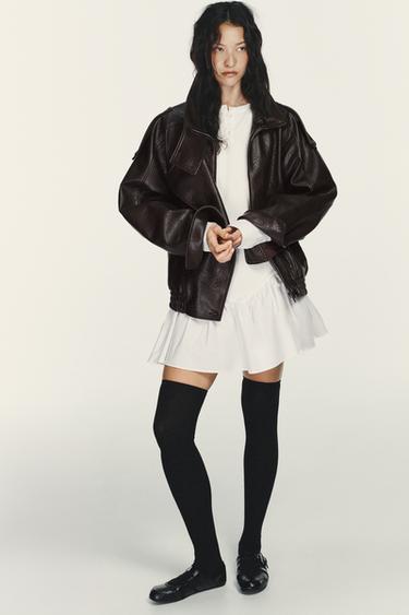 FAUX LEATHER JACKET - Brown by Zara