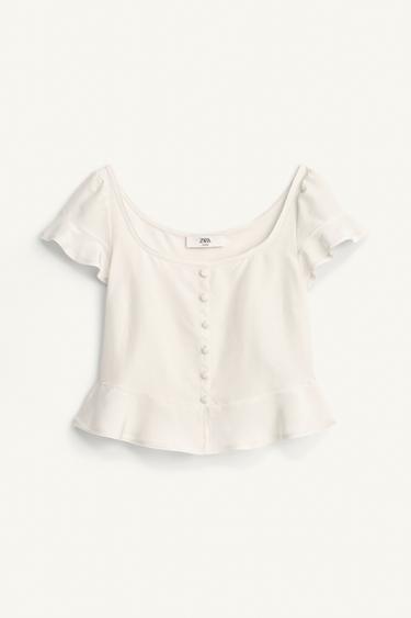LIMITED EDITION ROMANTIC BUTTON-UP TOP - Ice by Zara