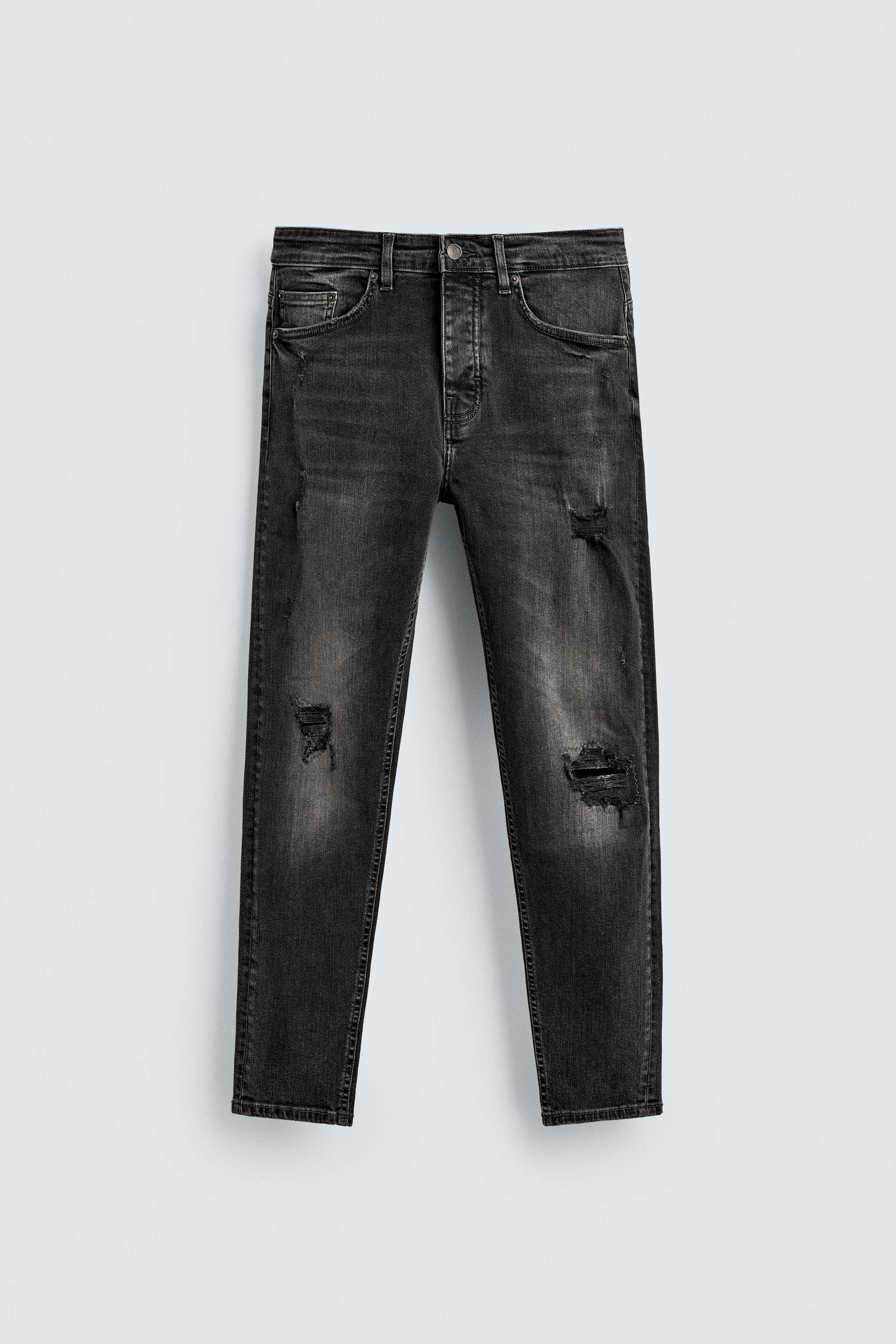 Jeans Homme Gris Zara - Taille 32 Pouces, Occasion Très Bon état