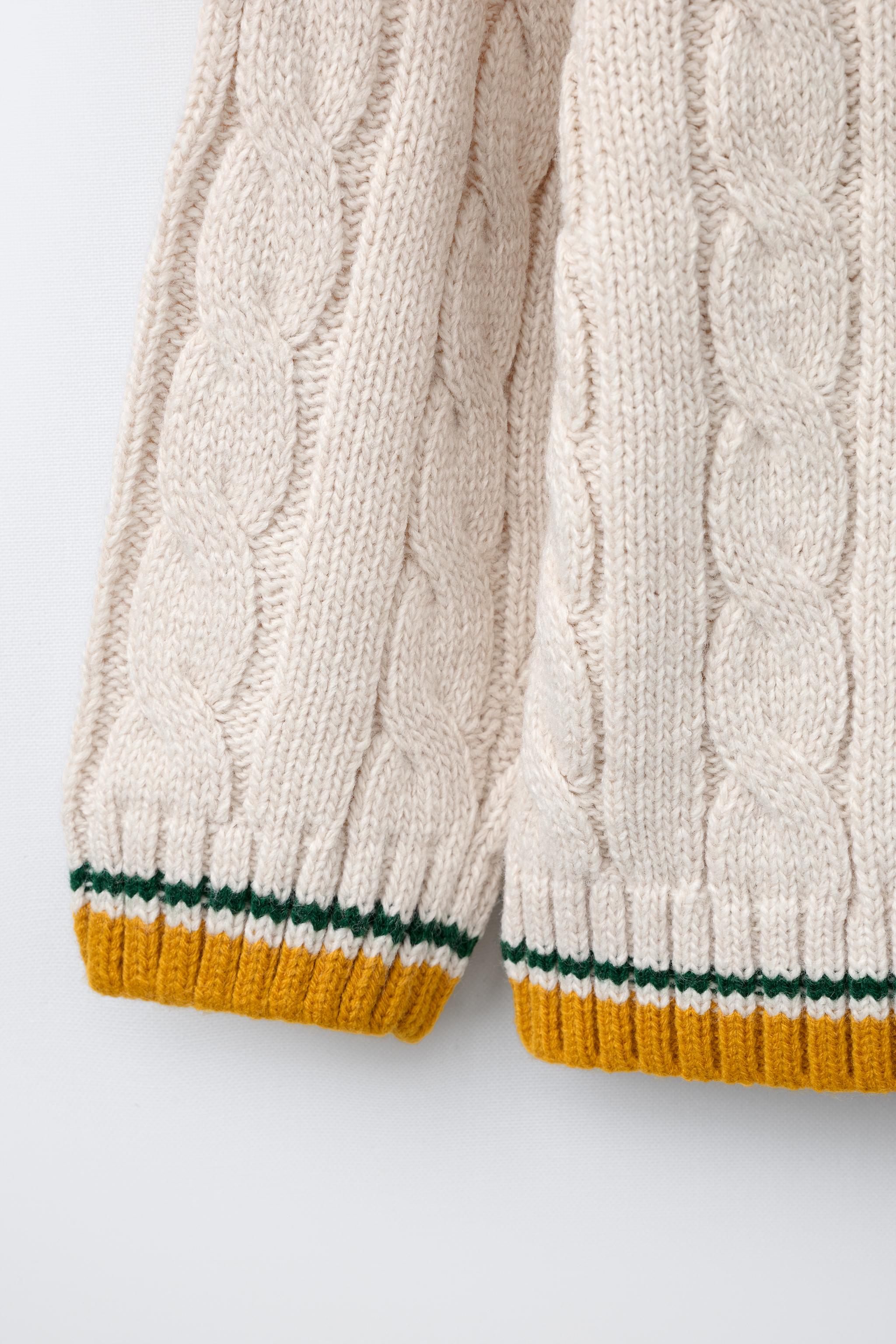 CARDIGAN CABLE-KNIT VARSITY