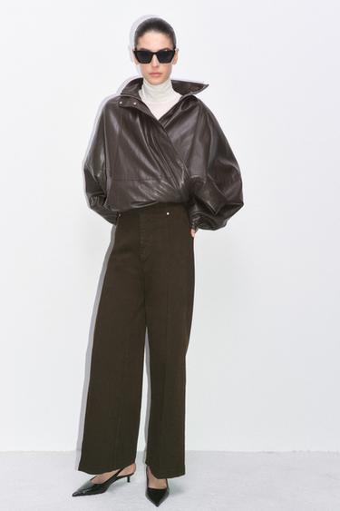 JEAN COUPE LARGE ET TAILLE HAUTE COLLECTION ZW - Chocolat de Zara - Image 4