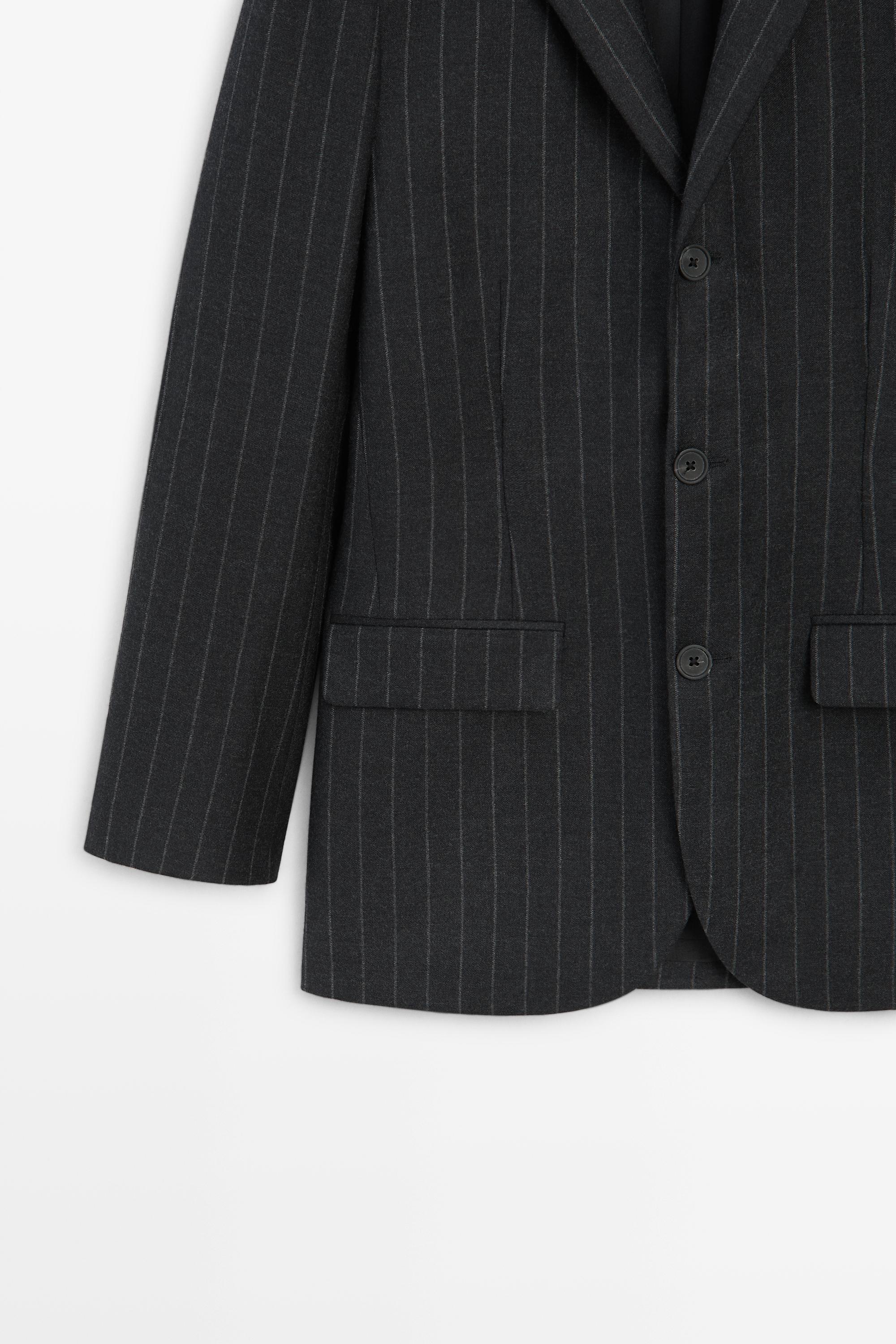 100% wool pinstripe blazer