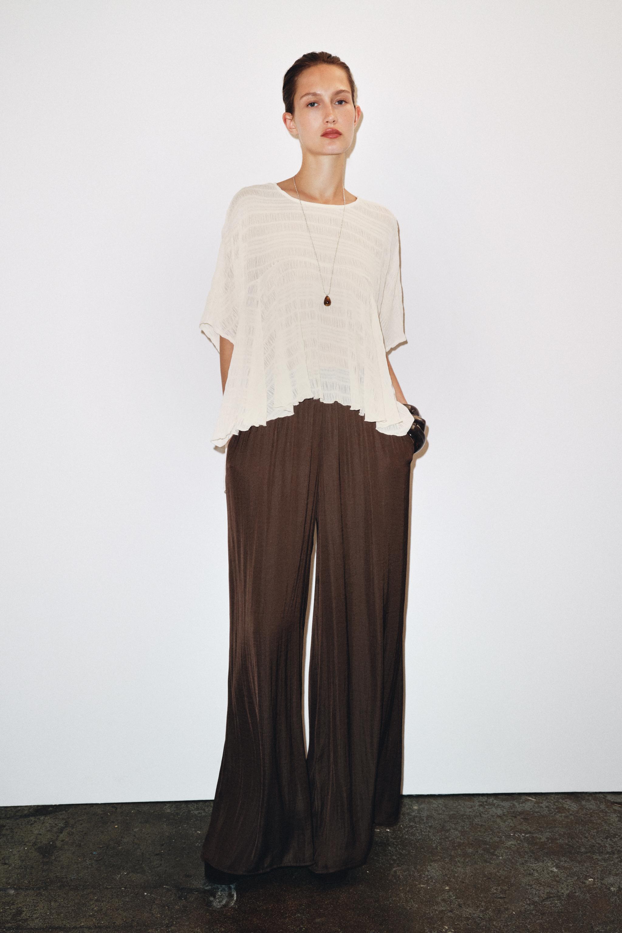 テクスチャード アシンメトリーケープ - エクリュ | ZARA Japan