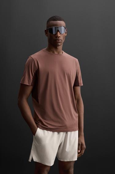 TRAINING COLOUR BLOCK T-SHIRT - Burgundy by Zara - Image 1