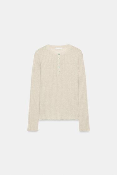 CAMISETA RÚSTICA BOTONES - Crudo de Zara