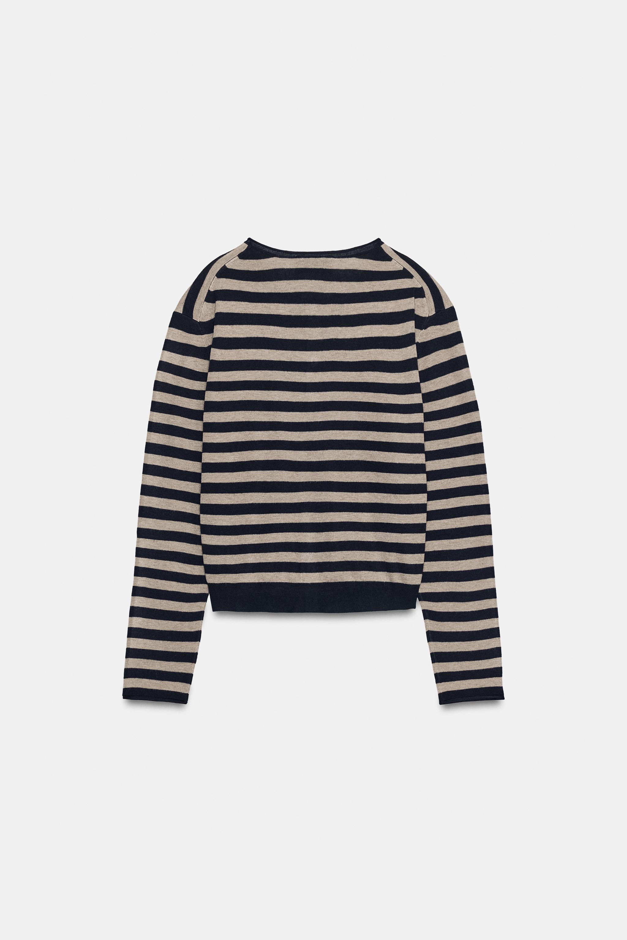 FINE-KNIT STRIPED JACKET