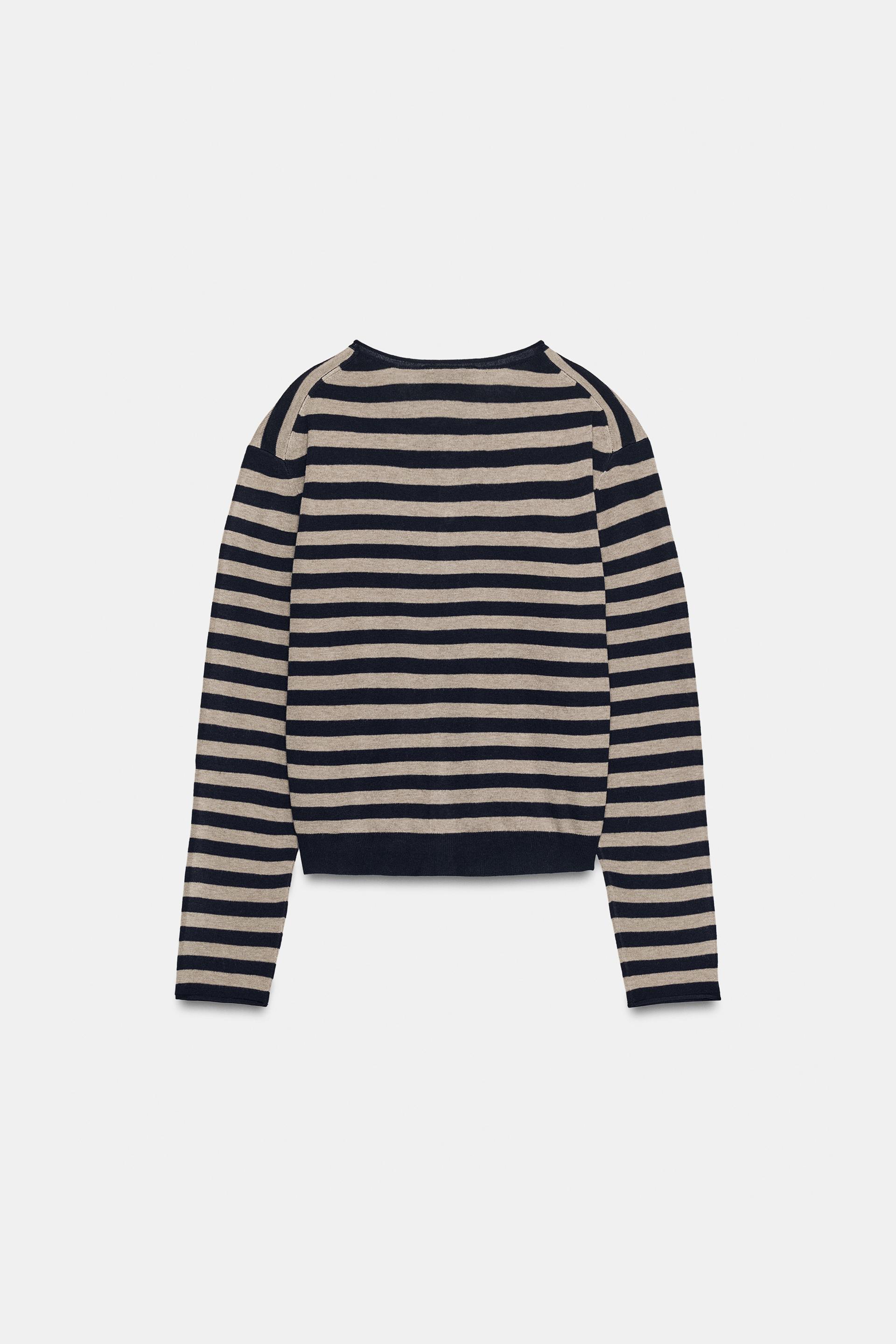 FINE-KNIT STRIPED JACKET thumbnail 6