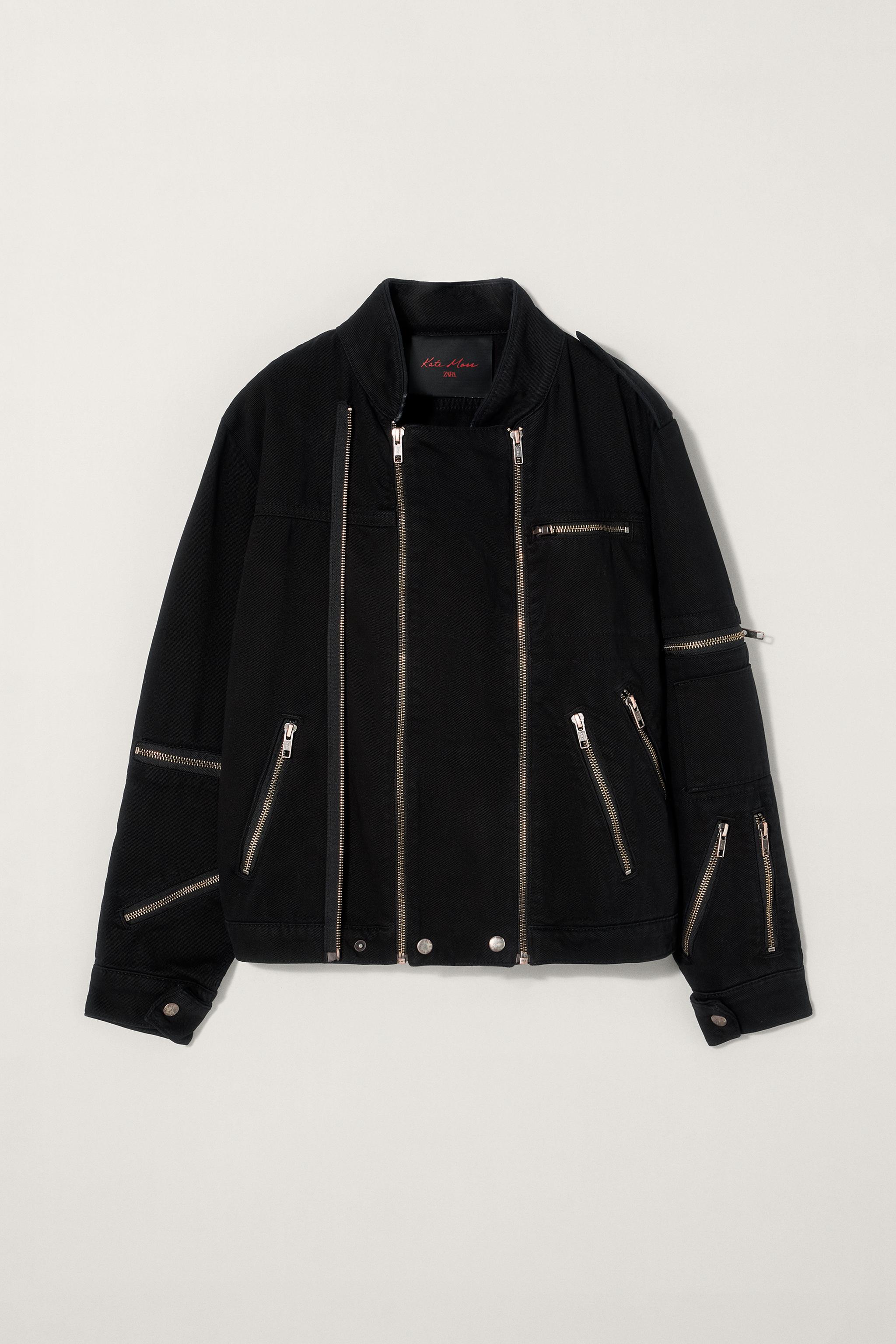 【ZARA】KATE MOSS X ZARA ZIPPED JACKET 6840/089/800 ZARA WOMAN NWT SS25 KATE MOSS X ZARA ZIPPED JACKET BLACK