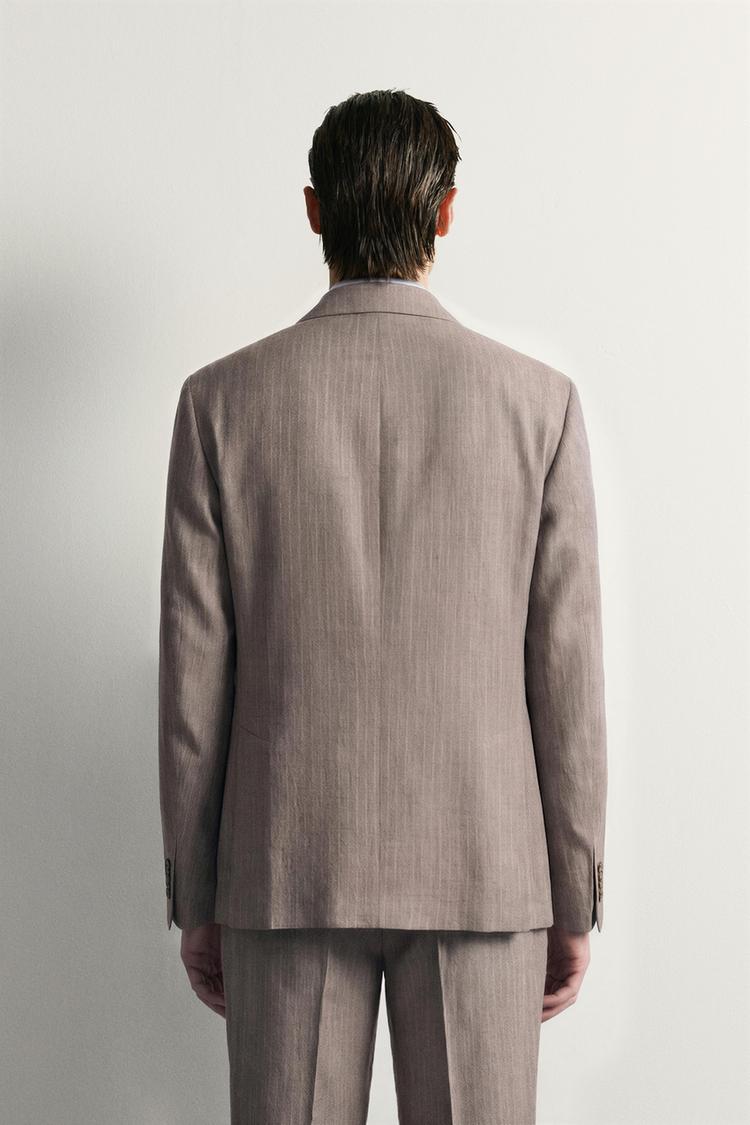 Blazer cruzado de rayas diplomáticas de corte regular 3