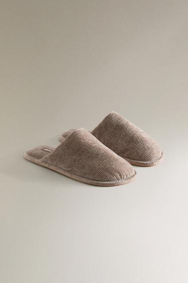 VELVET MULE SLIPPERS - Brown by Zara - Image 1