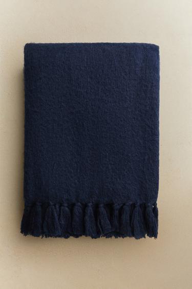 PLAID LAINE - Bleu marine de Zara - Image 4