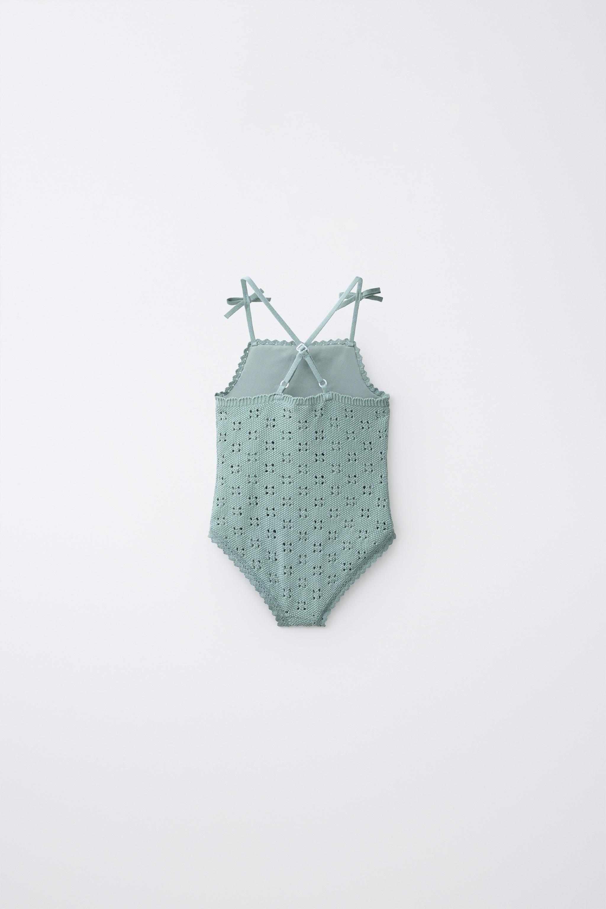 1-6 YEARS / CROCHET KNIT SWIMSUIT - Sea green | ZARA United States