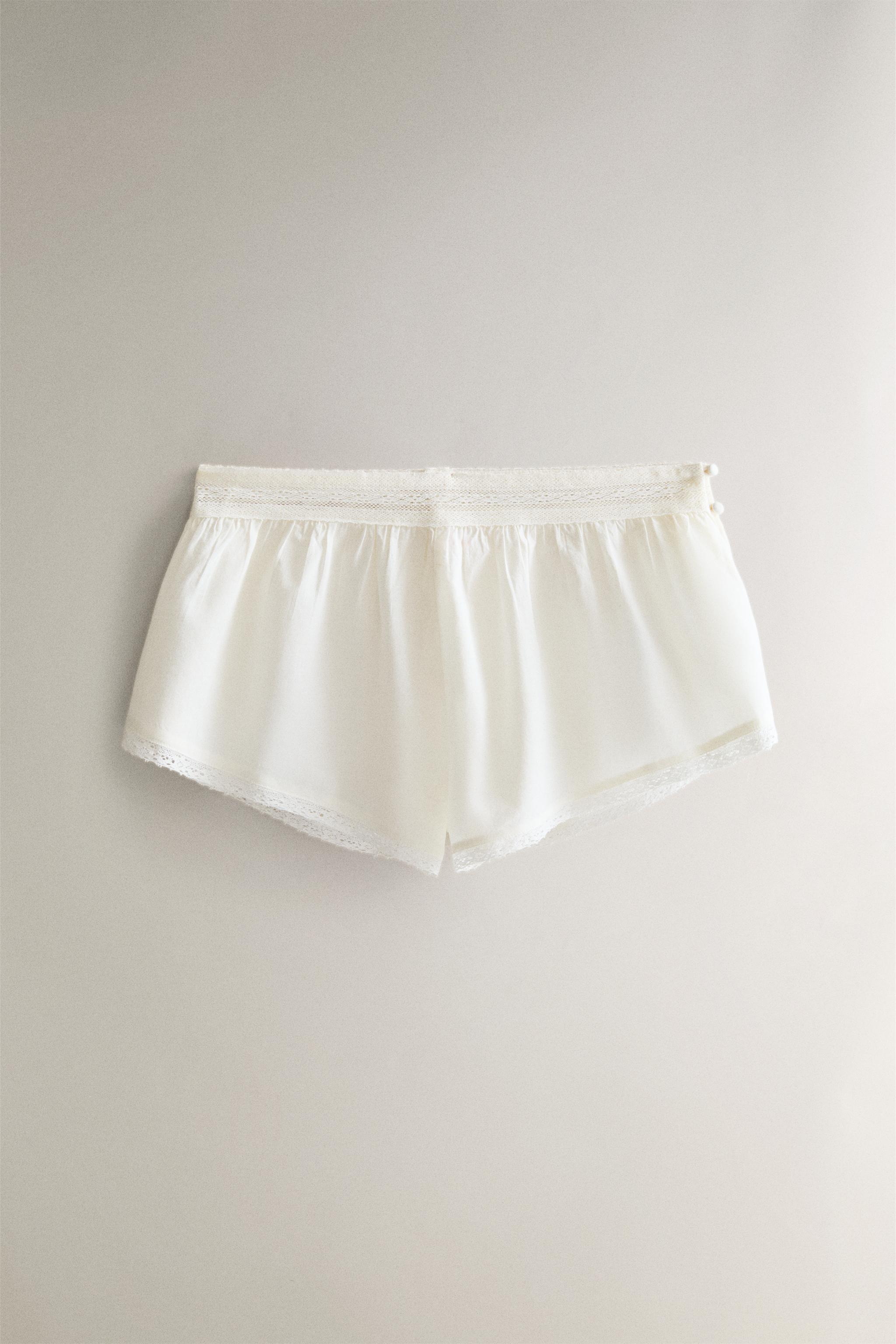 LACE CULOTTES SHORTS — Ivory