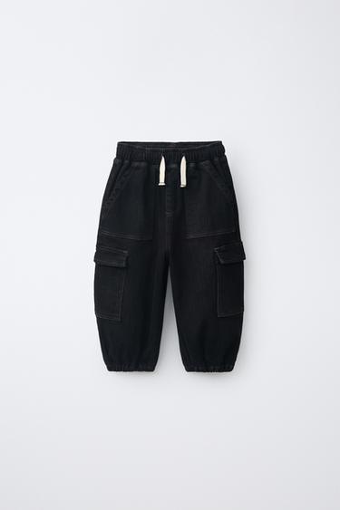 COMFY CARGO JOGGER JEANS — Dark gray 1