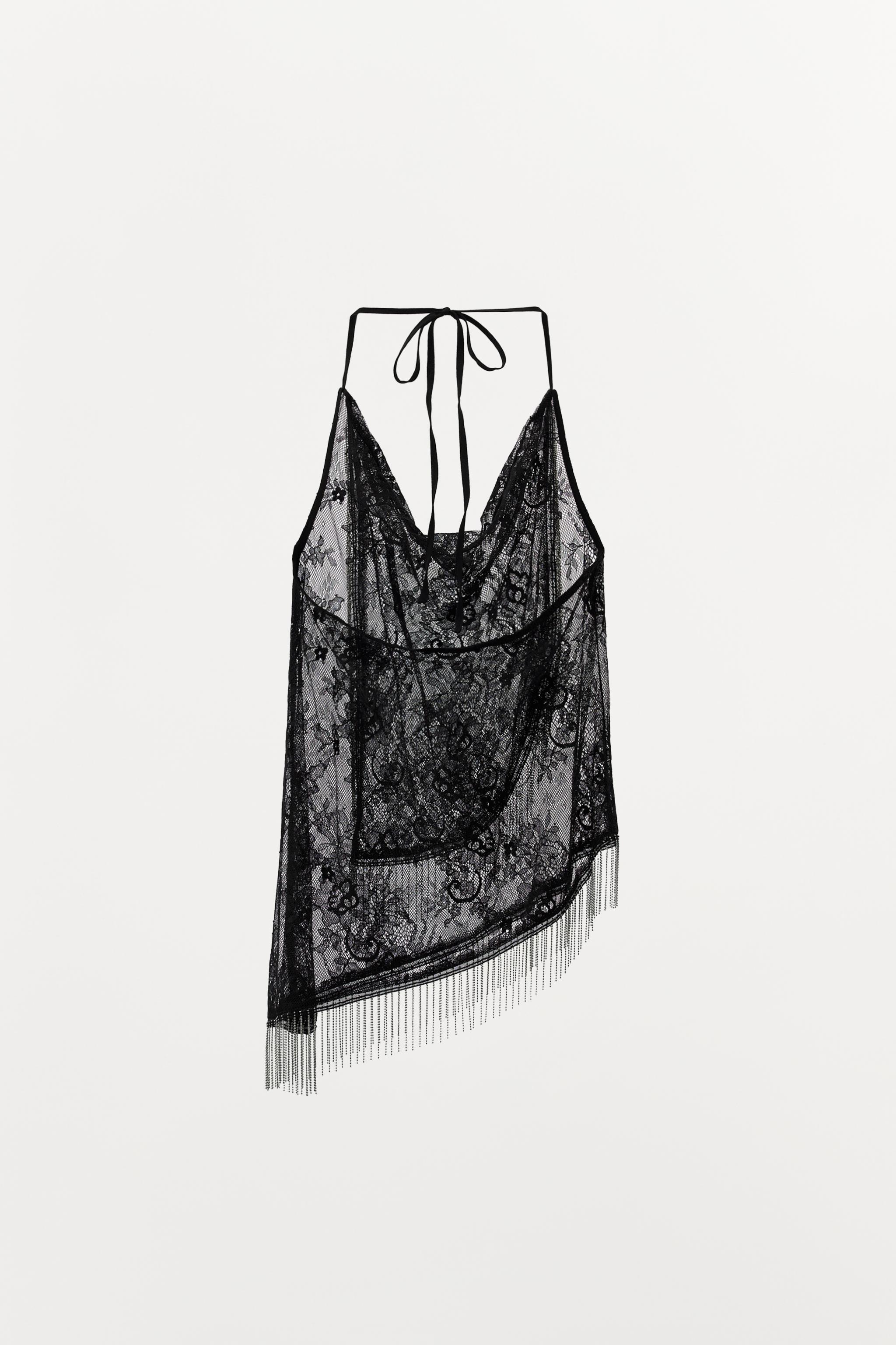 トップピース ビーズ ホルターネック トップス - ブラック | ZARA Japan / 日本