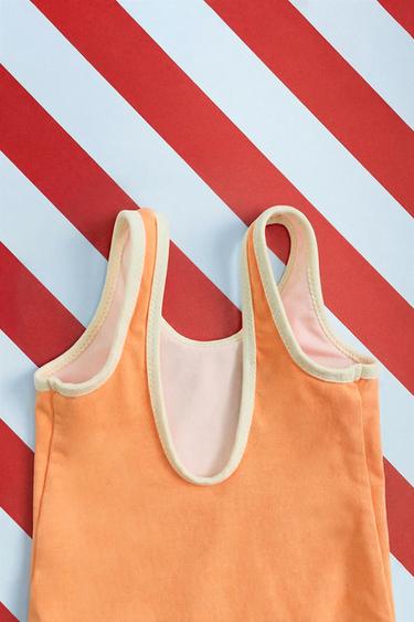 ZARA TIMELESS - MAILLOT DE BAIN LISERÉS EN CONTRASTE - Mandarine de Zara - Image 1
