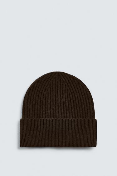 GORRO PUNTO MEZCLA LANA - Marrón / Topo de Zara - Imagen 0