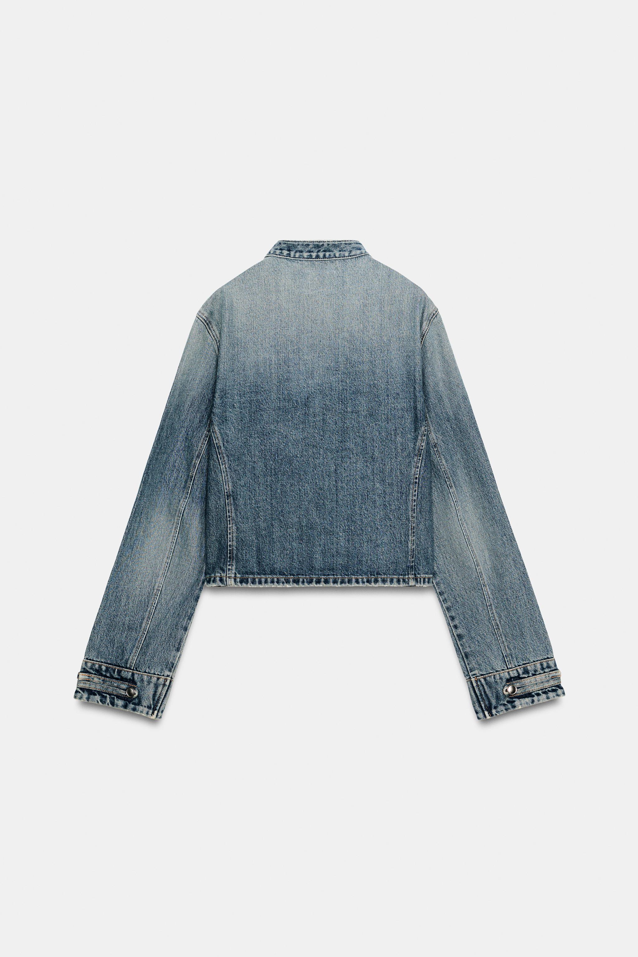 TRF DAR KESİM DÜĞMELİ DENIM CEKET - Görsel 3