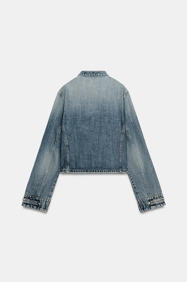 VESTE EN DENIM TRF AJUSTÉE À BOUTONS - Bleu de Zara - Image 2