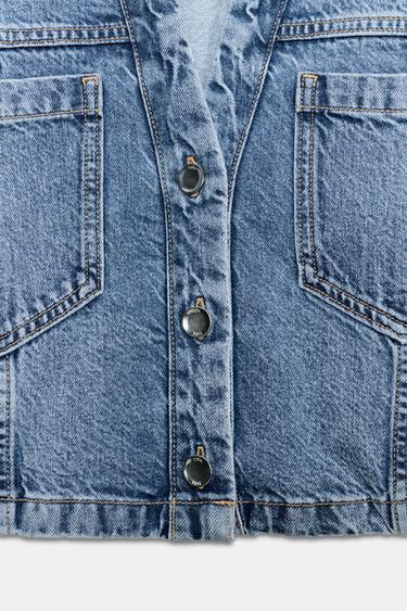CHEMISE COURTE Z1975 EN DENIM - Bleu moyen de Zara - Image 4
