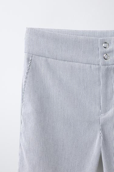 PANTALON FLARE À RAYURES - Bleu marine / Blanc de Zara - Image 2