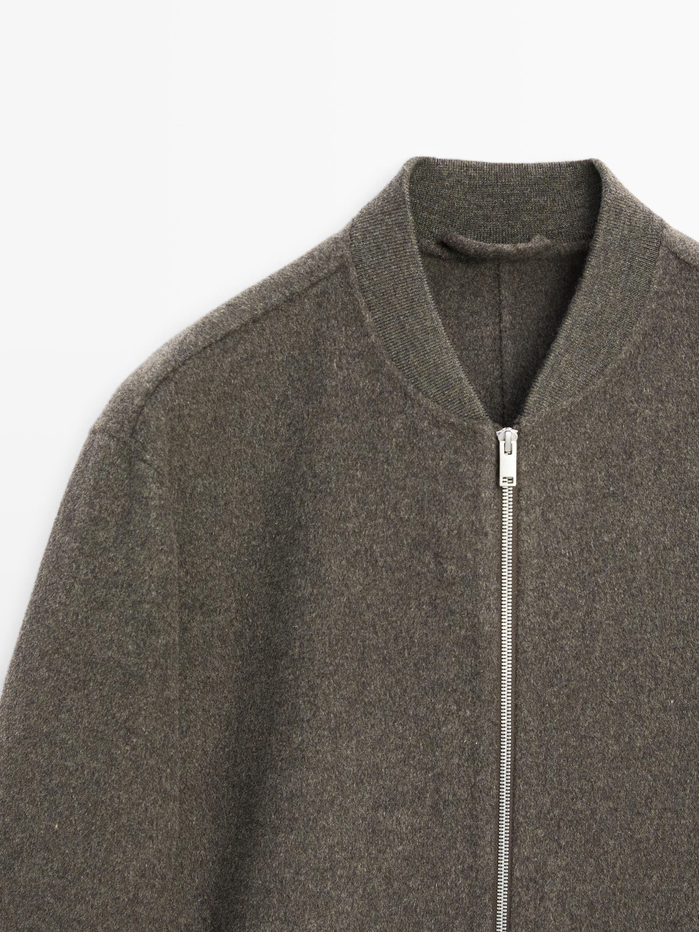 Wool blend bomber jacket