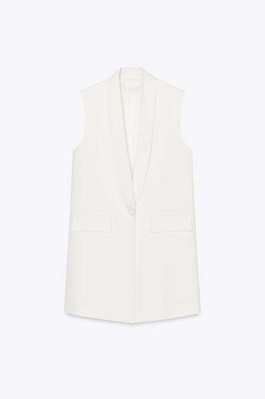 CHALECO CUELLO SMOKING ZW COLLECTION - Crudo de Zara
