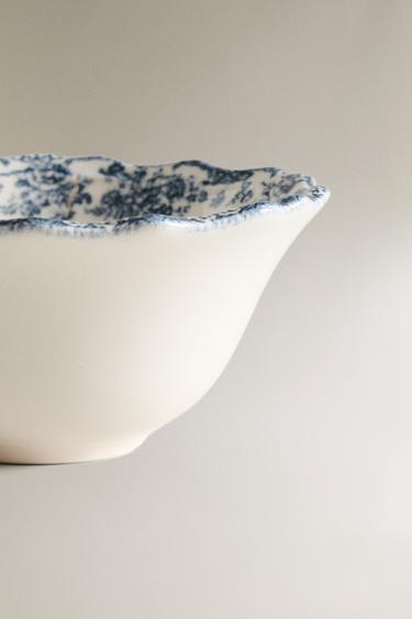 BOL APÉRITIF FAÏENCE FLORALE - Bleu de Zara - Image 3